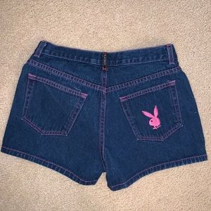 rare vintage playboy denim shorts
